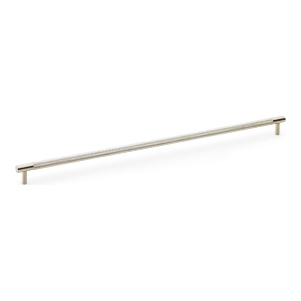 AW810-448-SN • 448mm c/c • Satin Nickel • Alexander & Wilks Brunel Knurled T-Bar Cupboard Handle